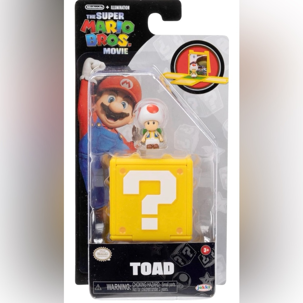 THE SUPER MARIO BROS. MOVIE – 1.25” Toad Mini Figure with Question Block